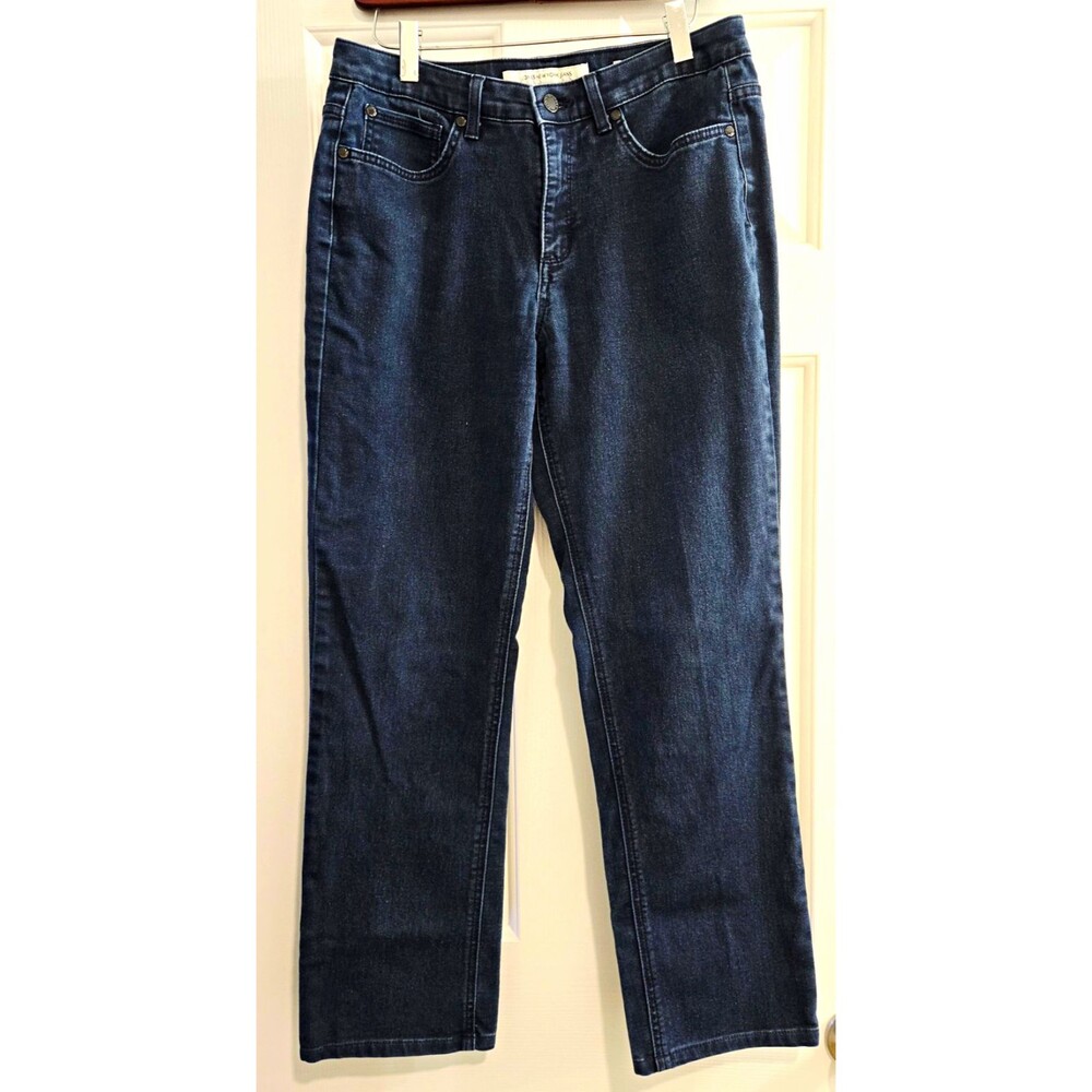 Jones New York Park Avenue Curvy Jeans Size 10 Dark Blue Wash Straight Leg